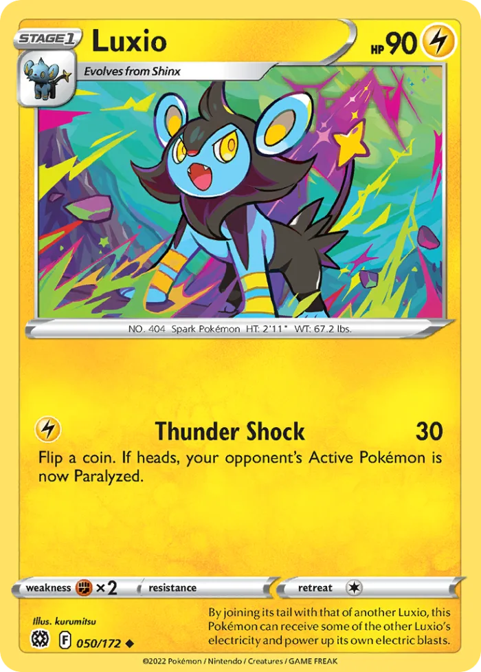 Luxio #50 Brilliant Stars Pokemon card