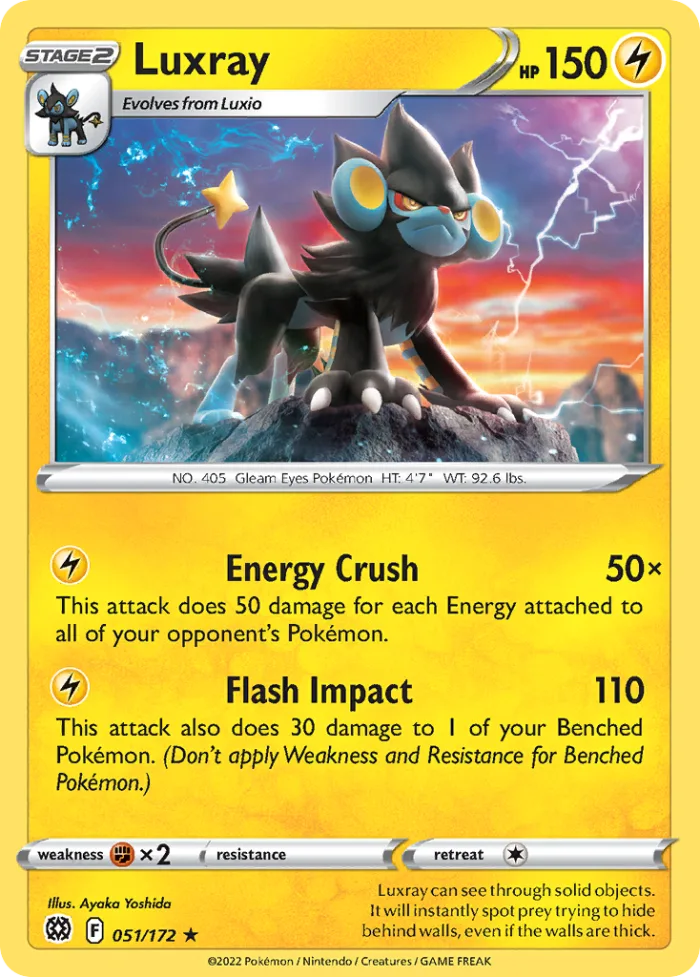 Luxray #51 Brilliant Stars Pokemon card