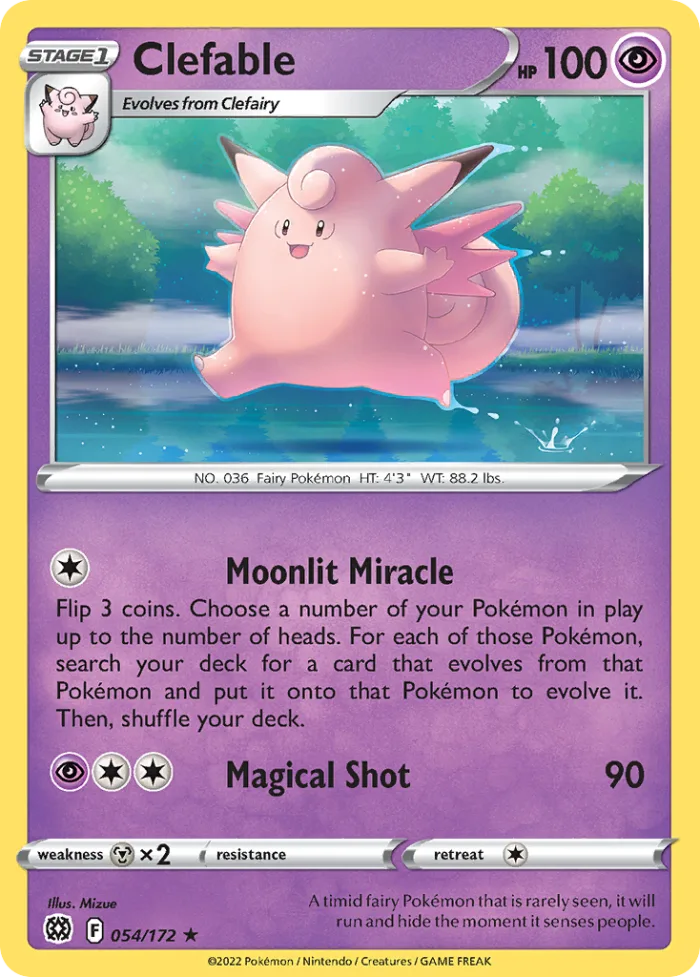 Clefable #54 Brilliant Stars Pokemon card