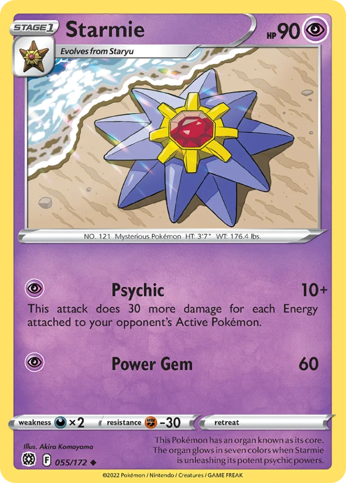 Starmie #55 Brilliant Stars Pokemon card
