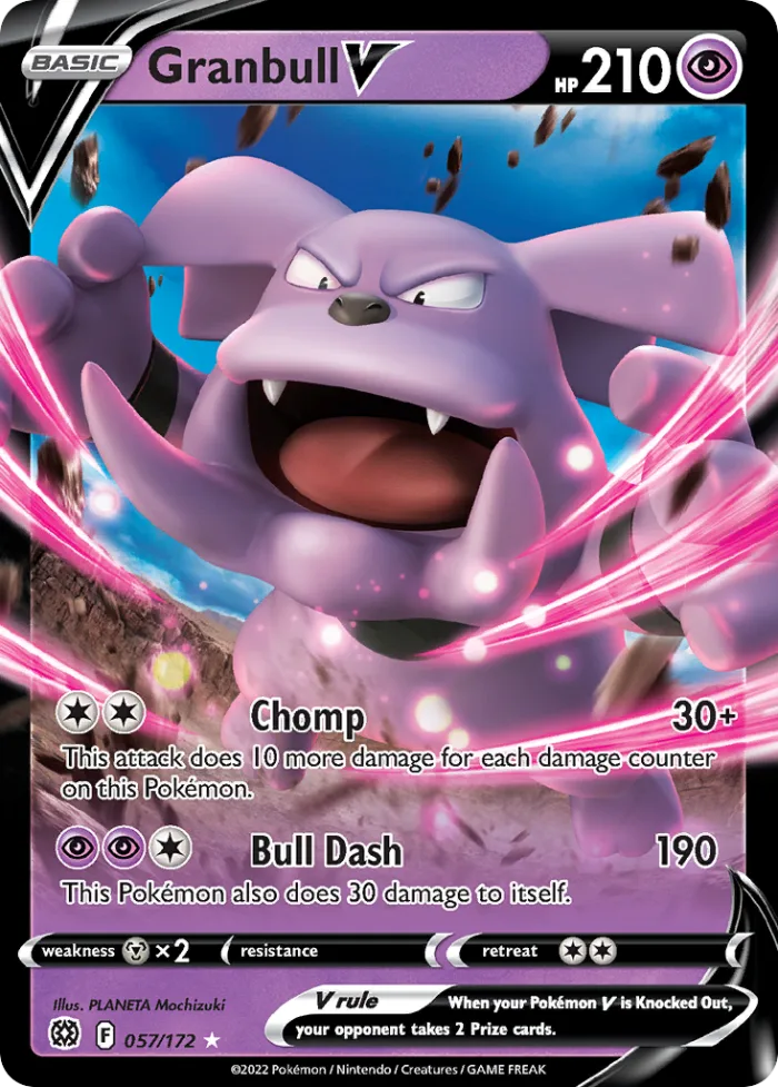Granbull V #57 Brilliant Stars Pokemon card