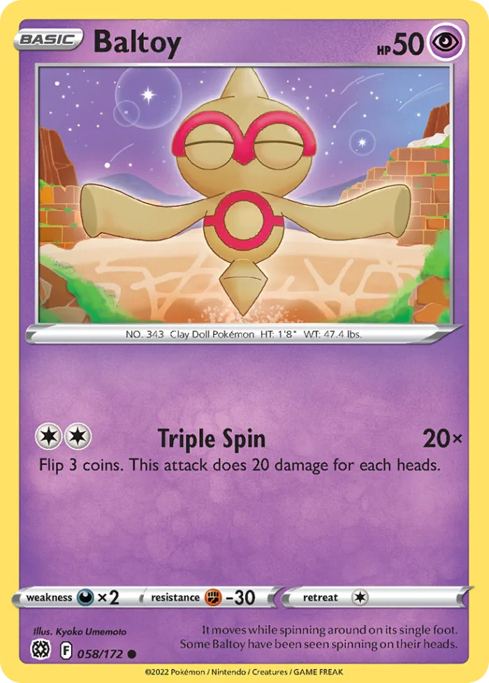 Baltoy #58 Brilliant Stars Pokemon card