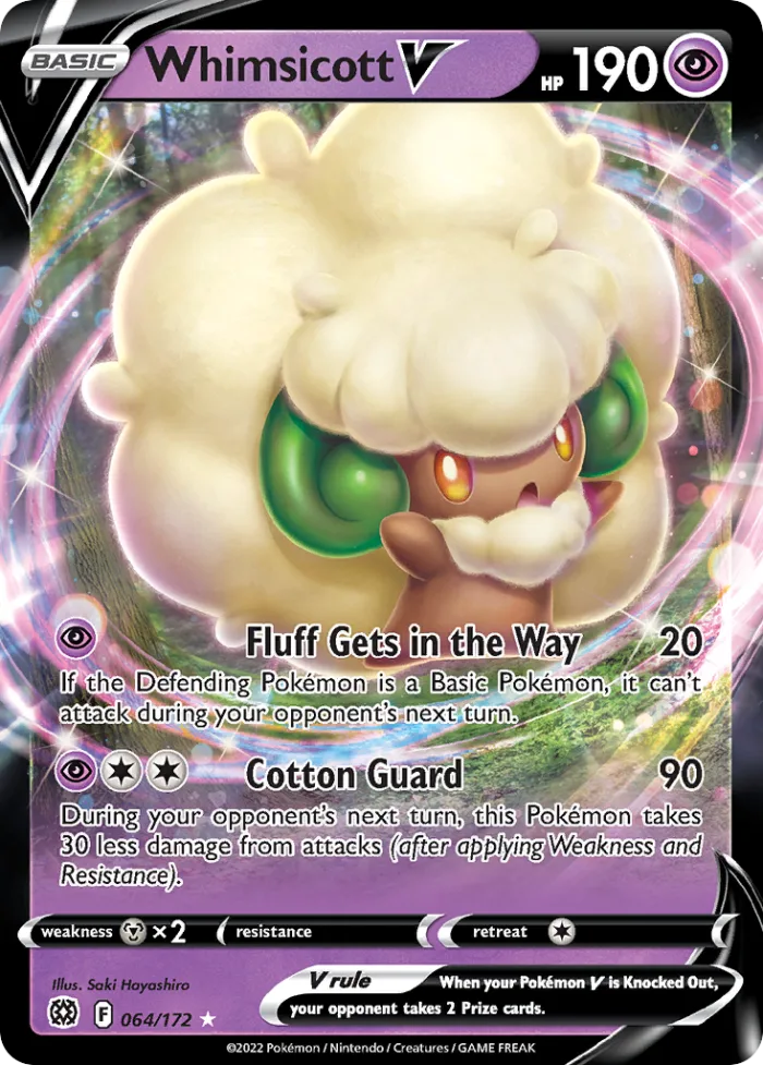 Whimsicott V #64 Brilliant Stars Pokemon card