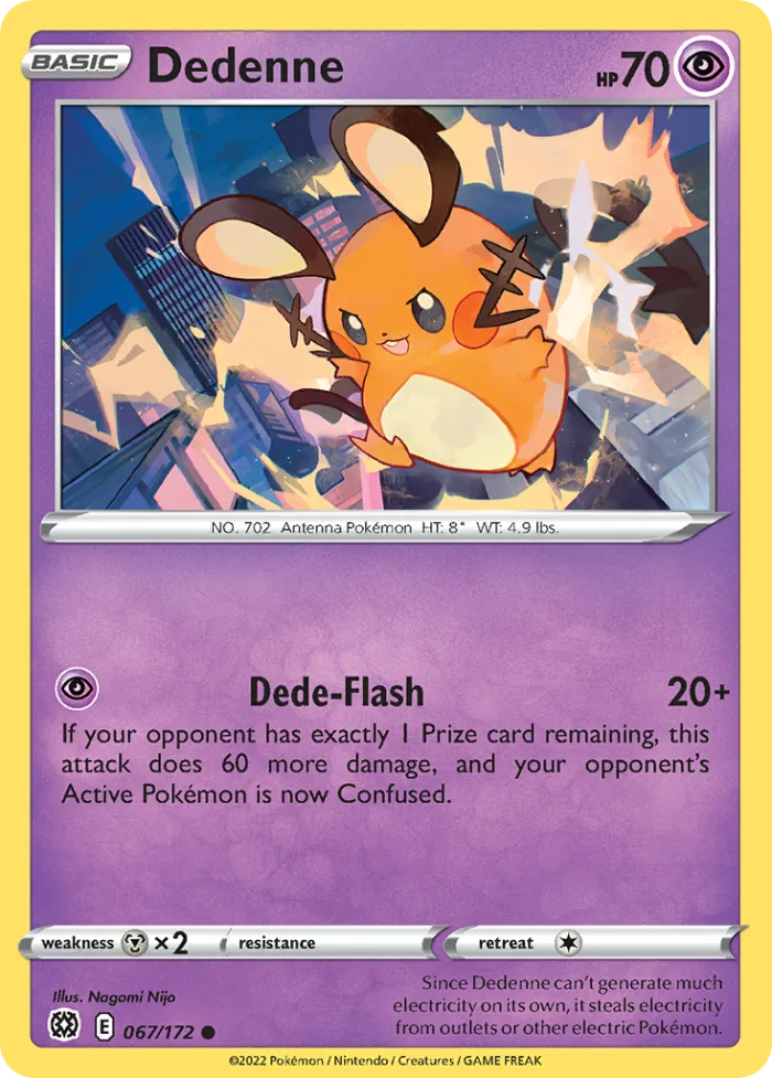 Dedenne #67 Brilliant Stars Pokemon card