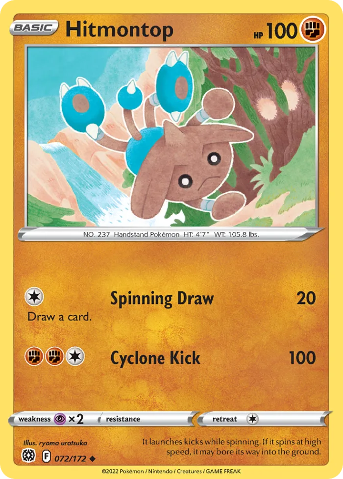 Hitmontop #72 Brilliant Stars Pokemon card