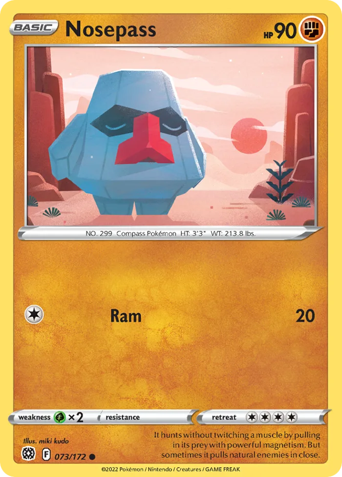 Nosepass #73 Brilliant Stars Pokemon card