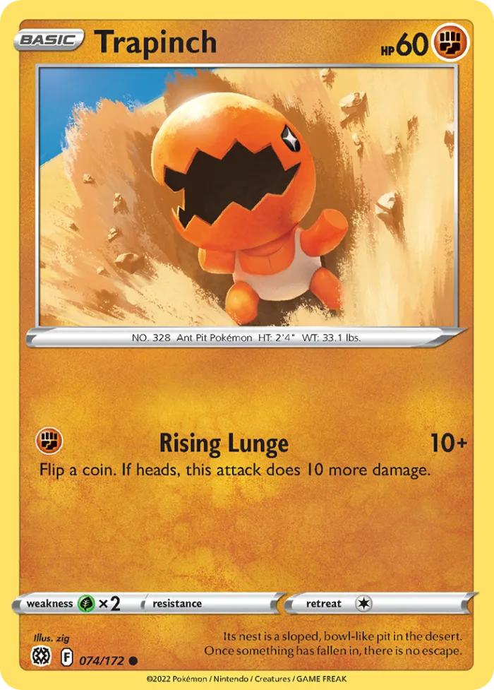 Trapinch #74 Brilliant Stars Pokemon card