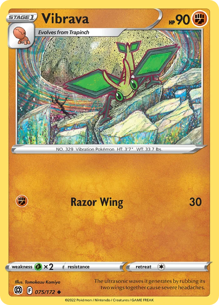 Vibrava #75 Brilliant Stars Pokemon card