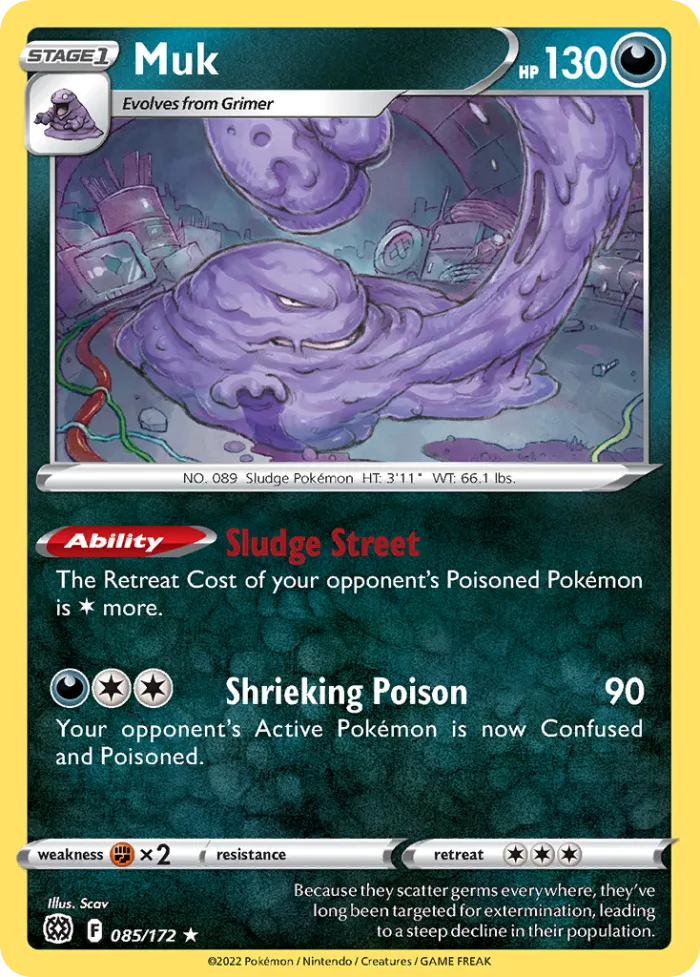 Muk #85 Brilliant Stars Pokemon card