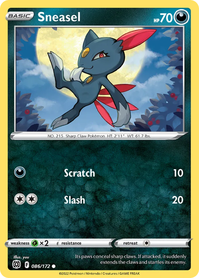 Sneasel #86 Brilliant Stars Pokemon card