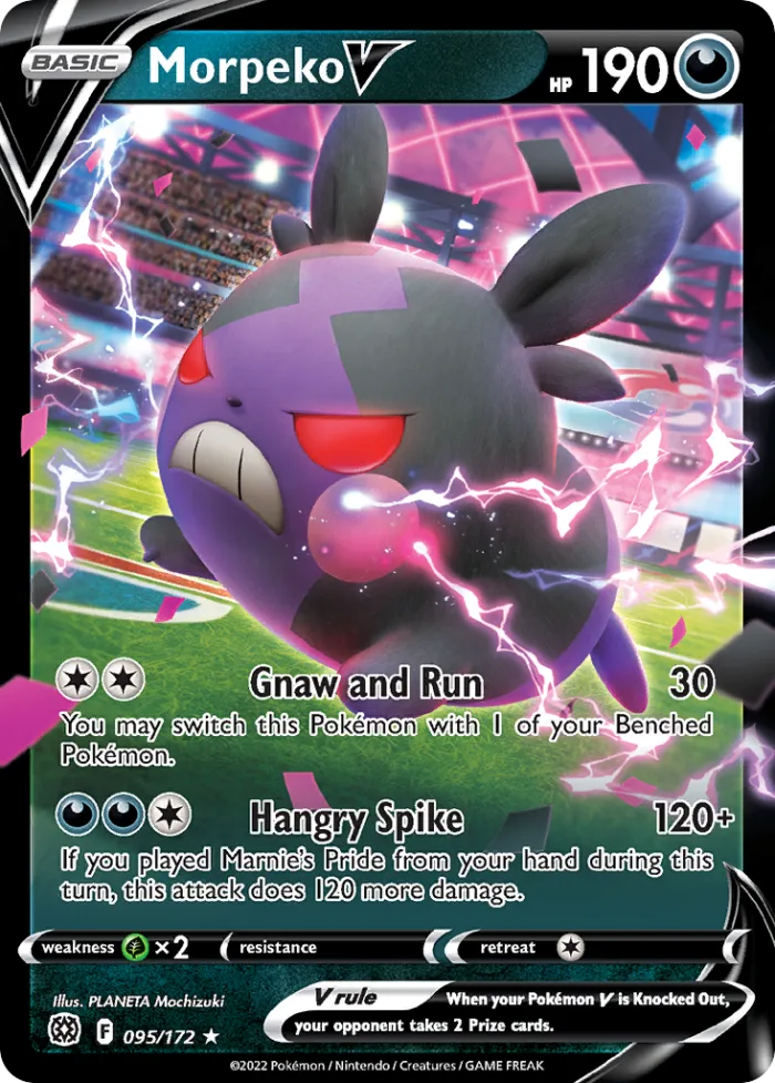 Morpeko V #95 Brilliant Stars Pokemon card