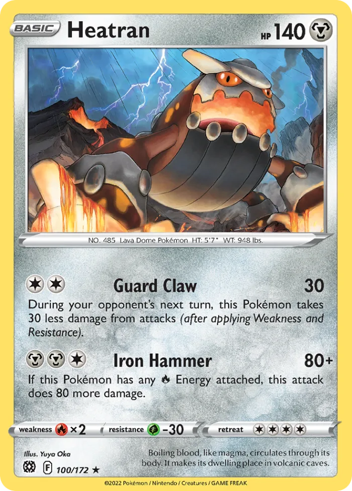 Heatran #100 Brilliant Stars Pokemon card