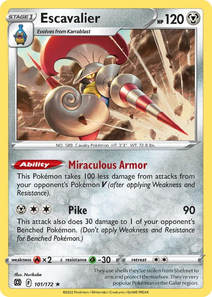 Escavalier #101 Brilliant Stars Pokemon card