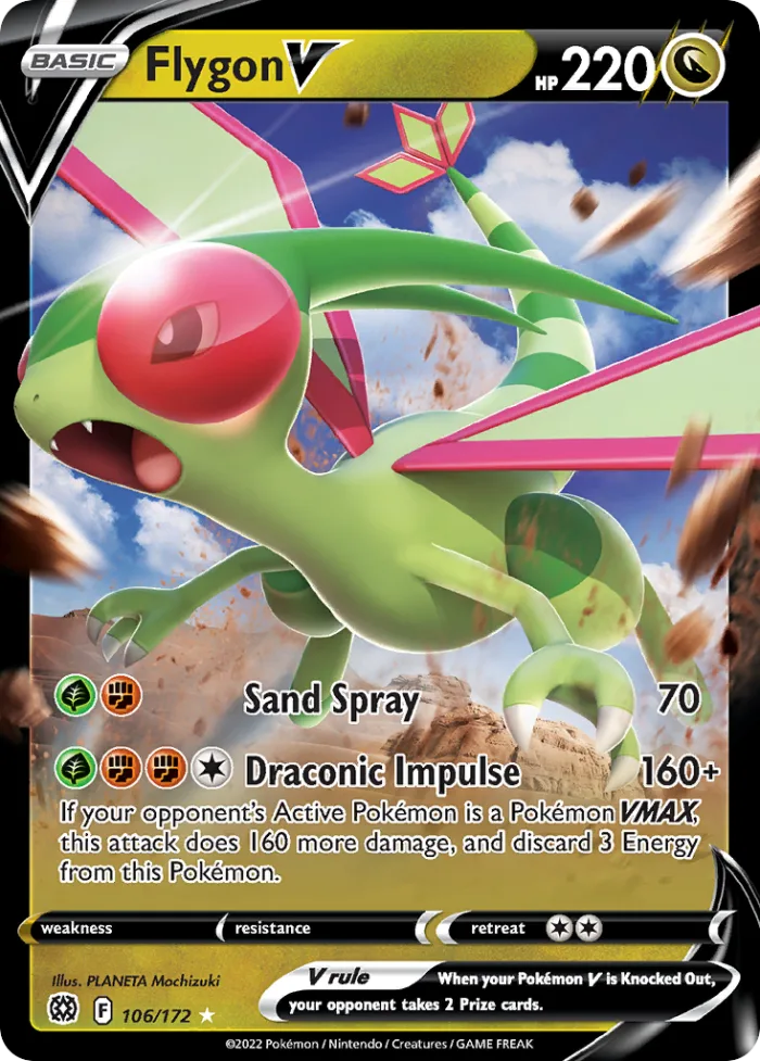 Flygon V #106 Brilliant Stars Pokemon card