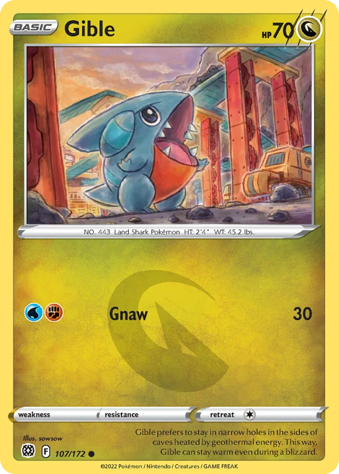 Gible #107 Brilliant Stars Pokemon card