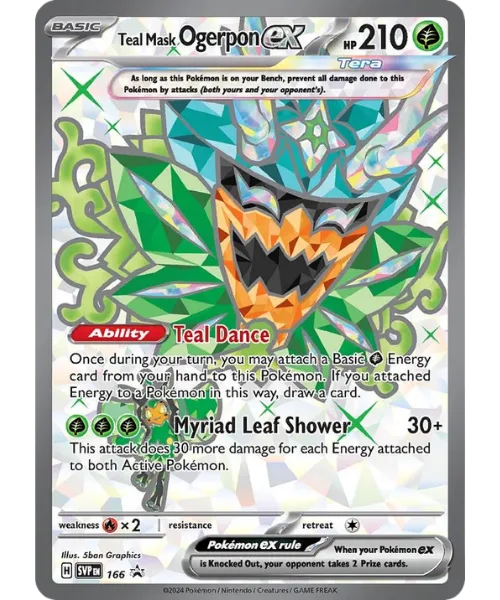 Teal Mask Ogerpon ex #SVP 166 SV Black Star Promos Pokemon card