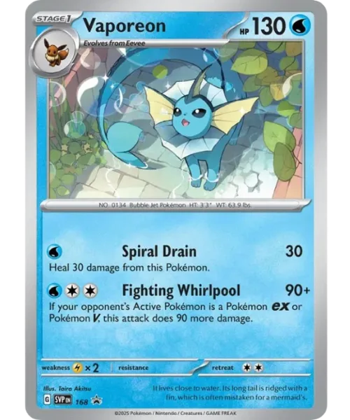 Vaporeon #SVP 168 SV Black Star Promos Pokemon card