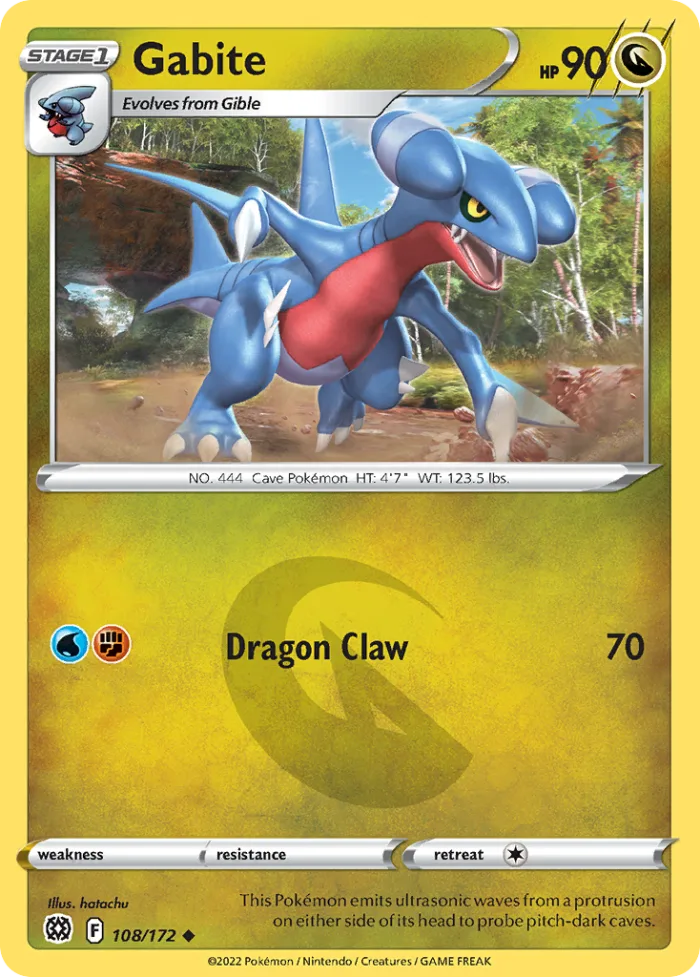 Gabite #108 Brilliant Stars Pokemon card
