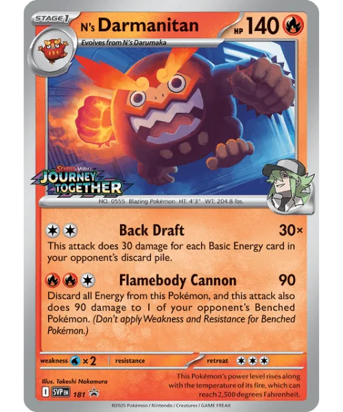 N's Darmanitan #SVP 181 SV Black Star Promos Pokemon card