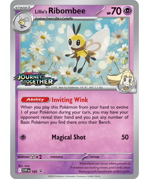 Lillie's Ribombee #SVP 183 SV Black Star Promos Pokemon card