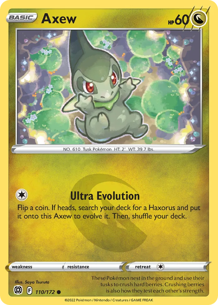 Axew #110 Brilliant Stars Pokemon card