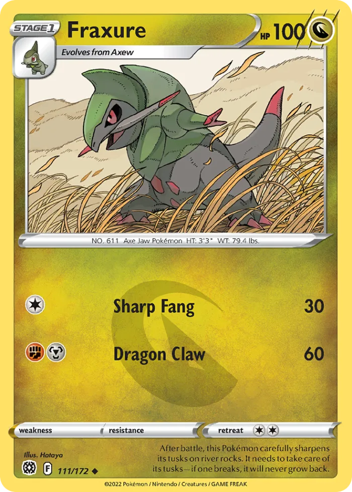 Fraxure #111 Brilliant Stars Pokemon card