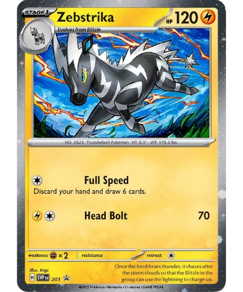 Zebstrika #SVP 201 SV Black Star Promos Pokemon card