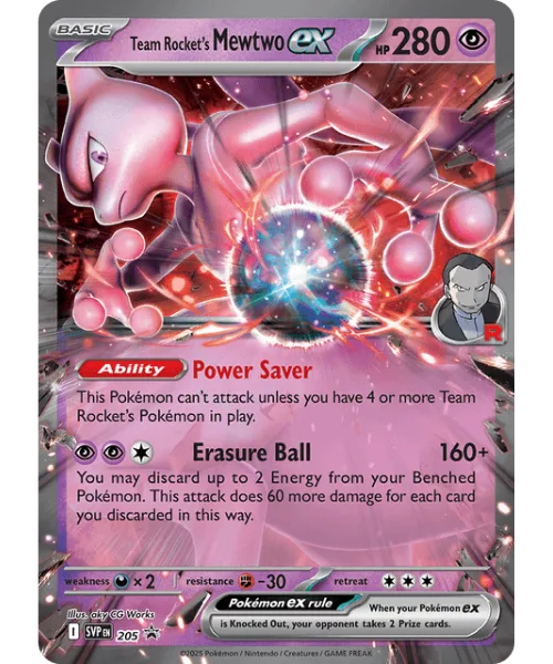 Team Rocket's Mewtwo ex #SVP 205 SV Black Star Promos Pokemon card