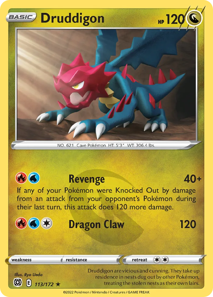 Druddigon #113 Brilliant Stars Pokemon card