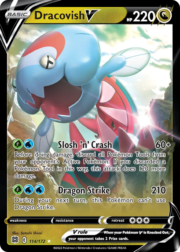 Dracovish V #114 Brilliant Stars Pokemon card