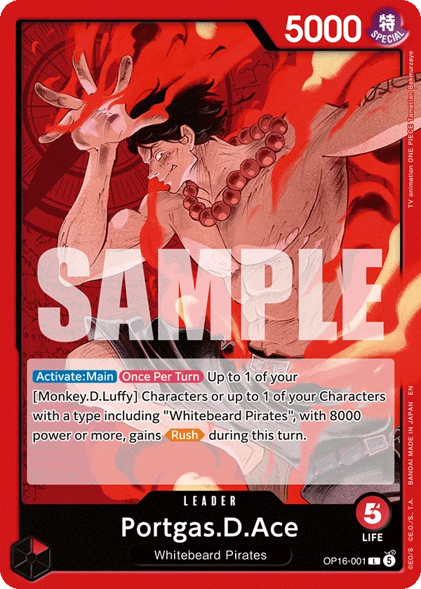 Portgas.D.Ace #OP16-001 The Time of Battle One Piece card