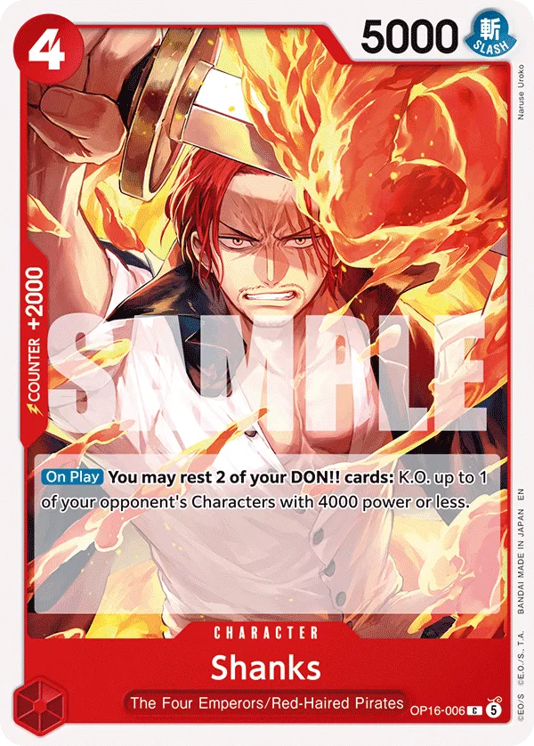 Shanks #OP16-006 The Time of Battle One Piece card