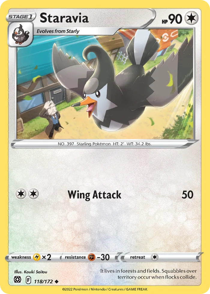Staravia #118 Brilliant Stars Pokemon card