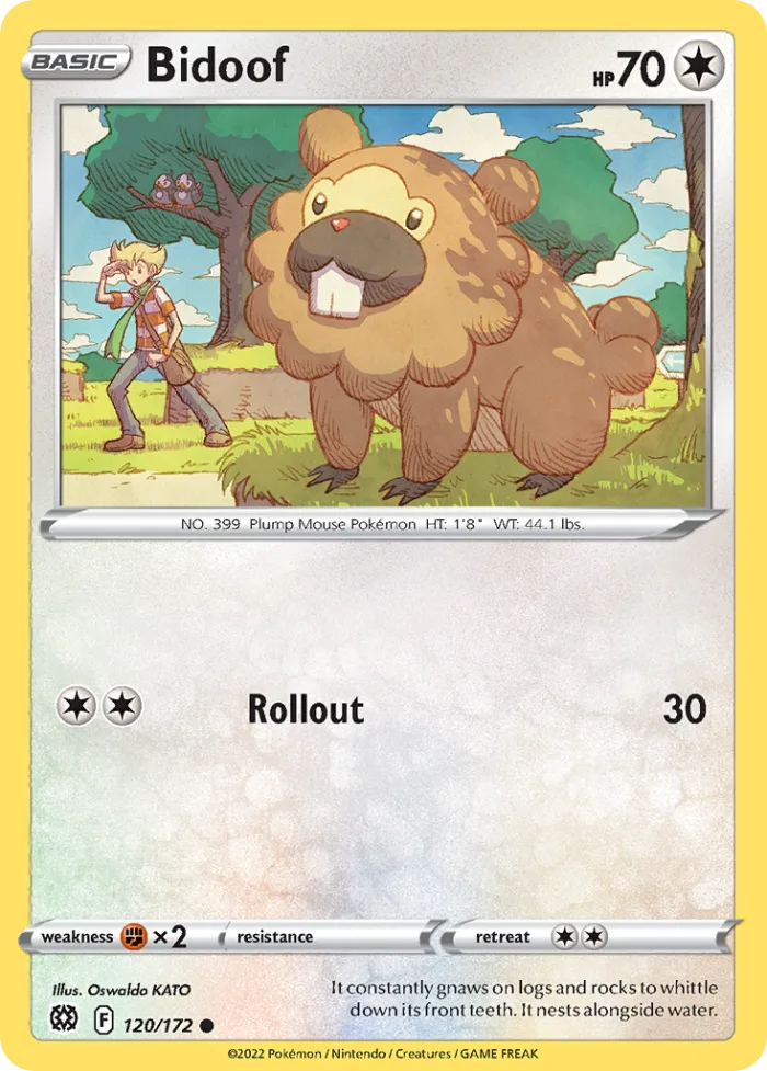 Bidoof #120 Brilliant Stars Pokemon card