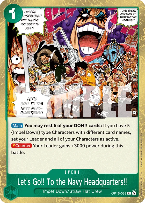 Let's Go!! To the Navy Headquarters!! #OP16-038 The Time of Battle One Piece card