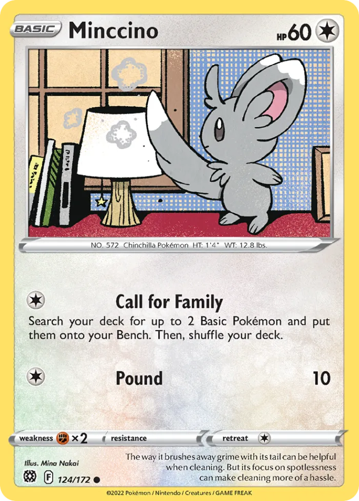 Minccino #124 Brilliant Stars Pokemon card