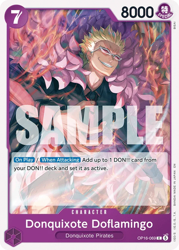 Donquixote Doflamingo #OP16-069 The Time of Battle One Piece card