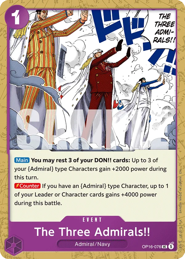 The Three Admirals!! #OP16-076 The Time of Battle One Piece card