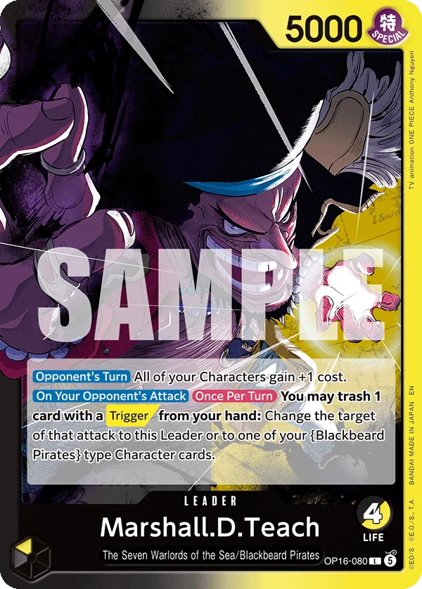 Marshall.D.Teach #OP16-080 The Time of Battle One Piece card