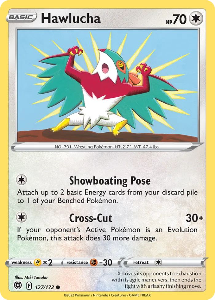 Hawlucha #127 Brilliant Stars Pokemon card
