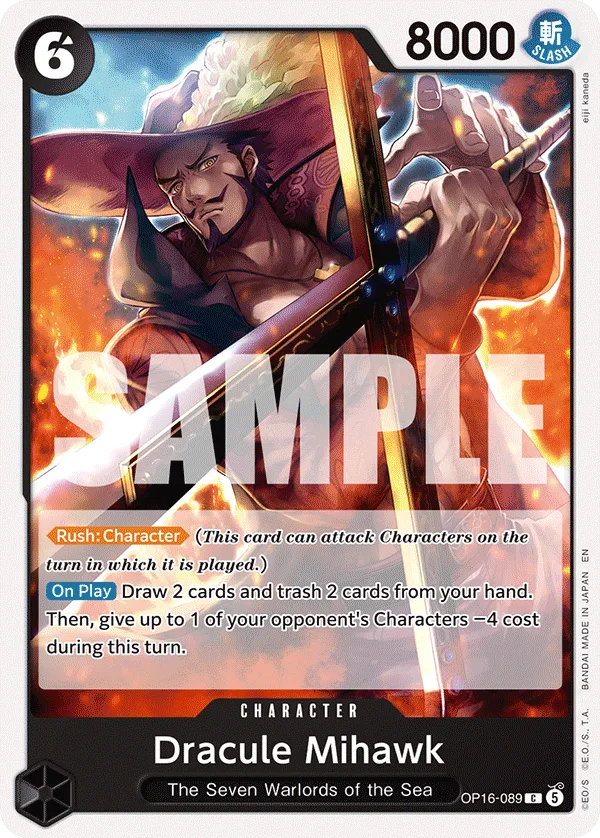 Dracule Mihawk #OP16-089 The Time of Battle One Piece card