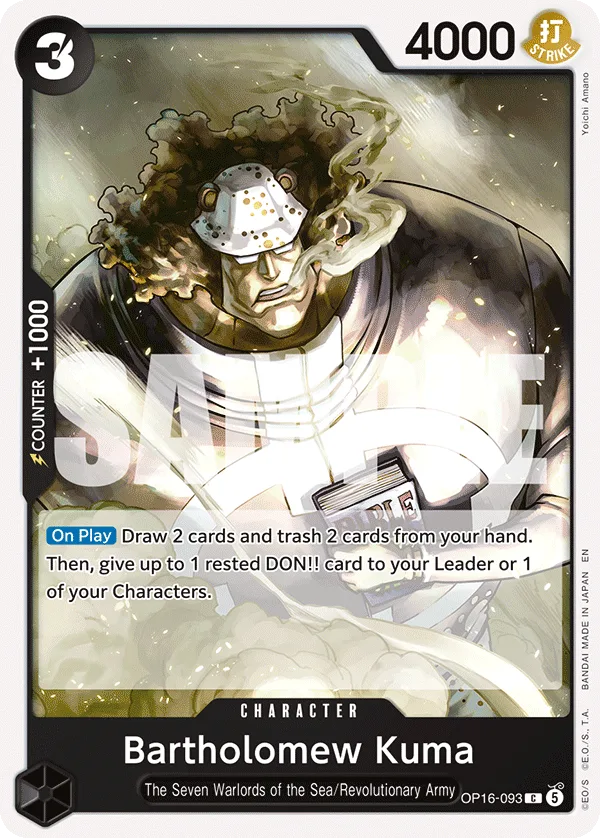 Bartholomew Kuma #OP16-093 The Time of Battle One Piece card