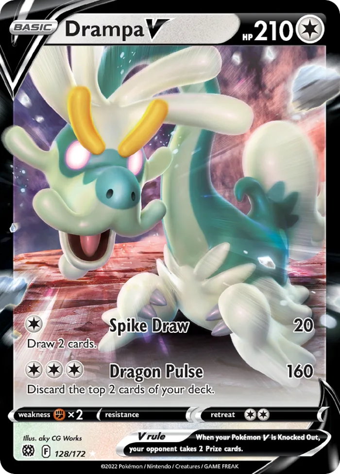 Drampa V #128 Brilliant Stars Pokemon card