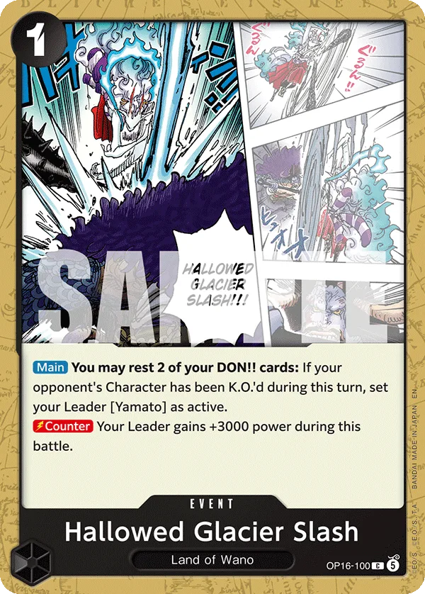 Hallowed Glacier Slash #OP16-100 The Time of Battle One Piece card