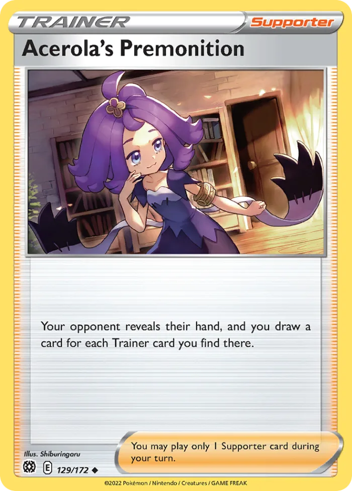 Acerola's Premonition #129 Brilliant Stars Pokemon card