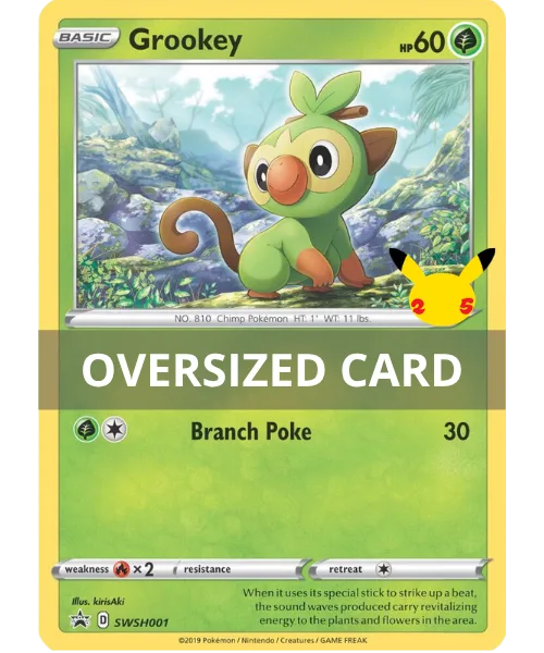 Grookey #SWSH001 Oversized SWSH Black Star Promos Pokemon card