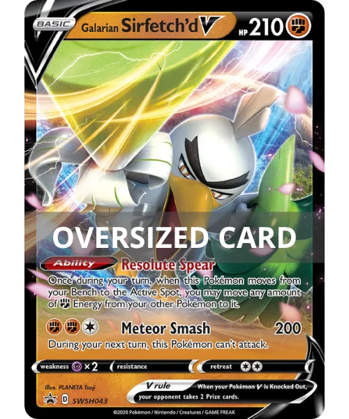 Galarian Sirfetch'd V #SWSH043 Oversized SWSH Black Star Promos Pokemon card