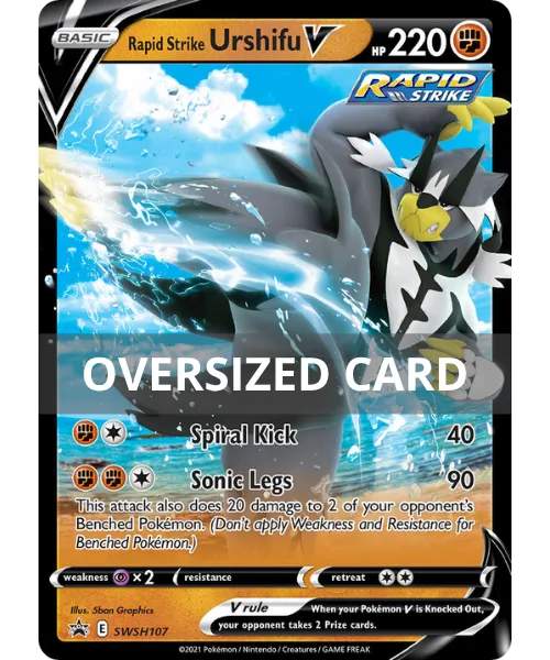 Rapid Strike Urshifu V #SWSH107 Oversized SWSH Black Star Promos Pokemon card