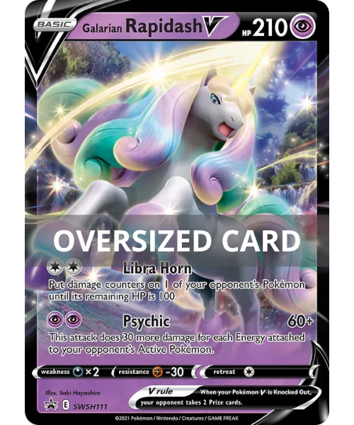 Galarian Rapidash V #SWSH111 Oversized SWSH Black Star Promos Pokemon card