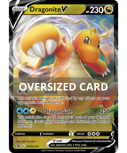 Dragonite V #SWSH154 Oversized SWSH Black Star Promos Pokemon card
